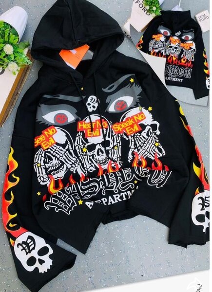 Sweat à capuche noir Skull Party