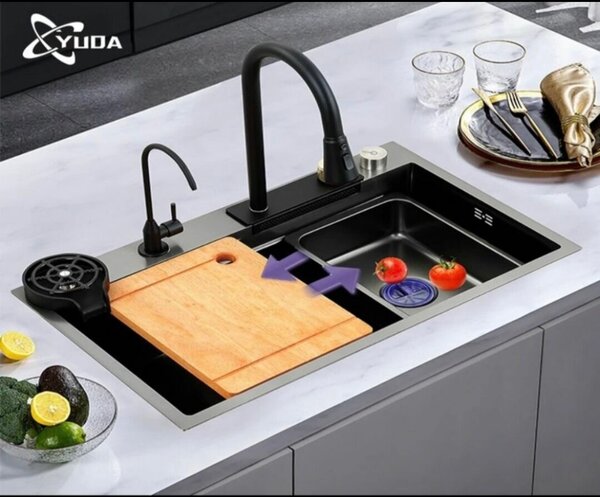 ULTRA MODERN KITCHEN SINK MULTIFUNCTION BLACK