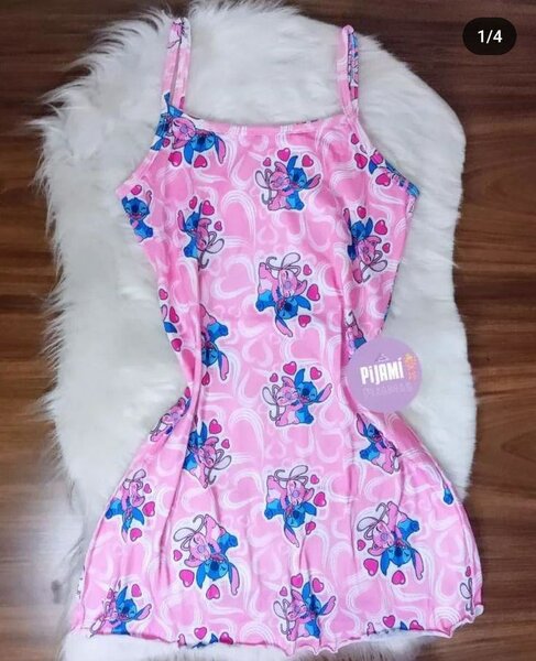 Nuisette en coton motifs imprimés