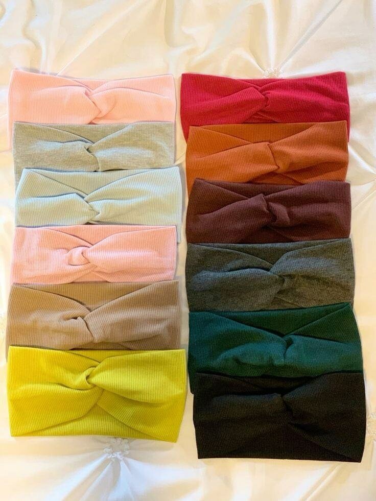 2 Bandeaux en tricot colorés