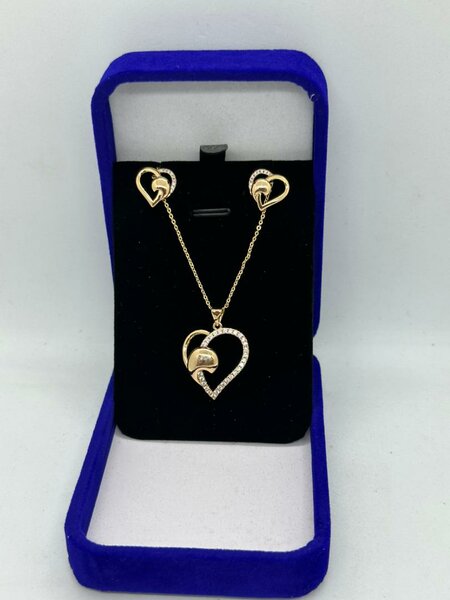 Parure Collier et Boucles Coeur