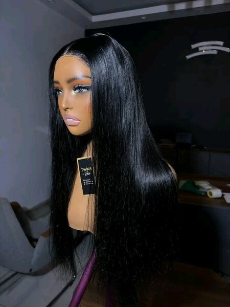 Perruque droite longue en soie