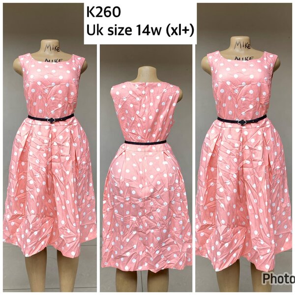 pink polka dot dress