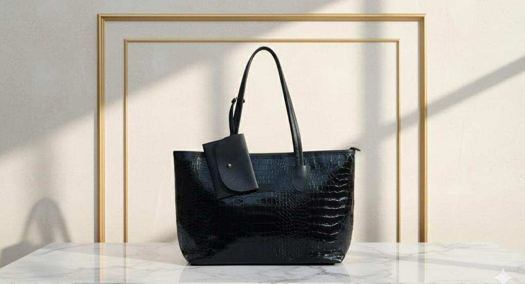 Sac à main en cuir noir