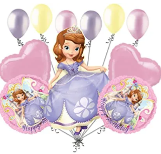 Happy Birthday Theme Foil Balloon Bouquet (Multicolored, Pack of 5) Sofia