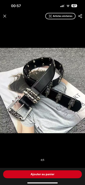 Ceinture noire cloutée