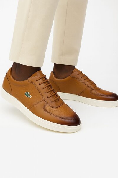 Sneakers en cuir marron pour hommes