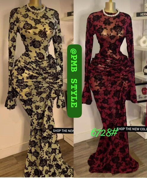 Robe longue en dentelle florale