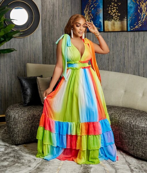 Colorful straight dress