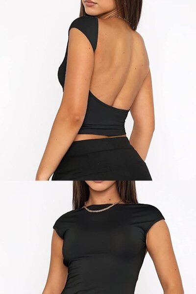 Haut asymétrique dos nu élégant