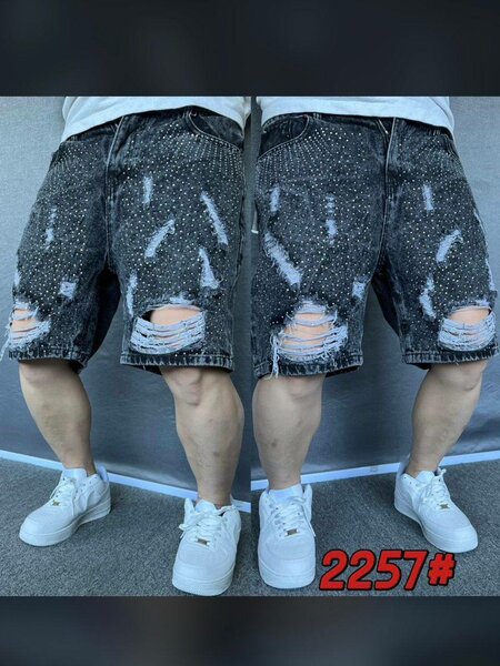 Shorts en jean déchiré pour homme