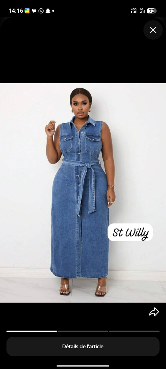 Robe longue en jean élégante