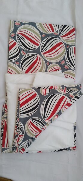 Linge de lit gris cercles abstraits