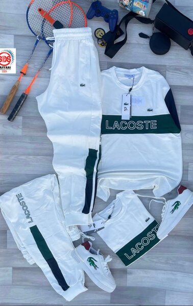 Ensemble de sport Lacoste blanc homme