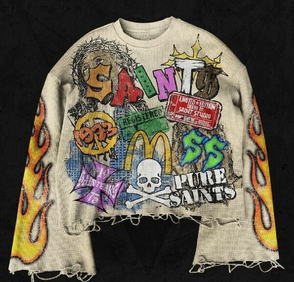 Sweat-shirt imprimé graffiti