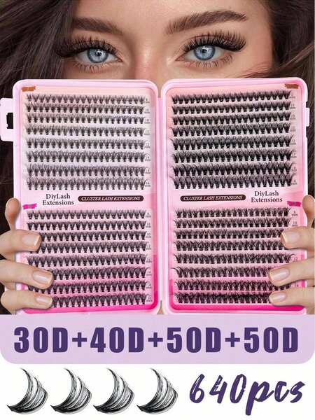 Extensions cils en grappe 640 pcs