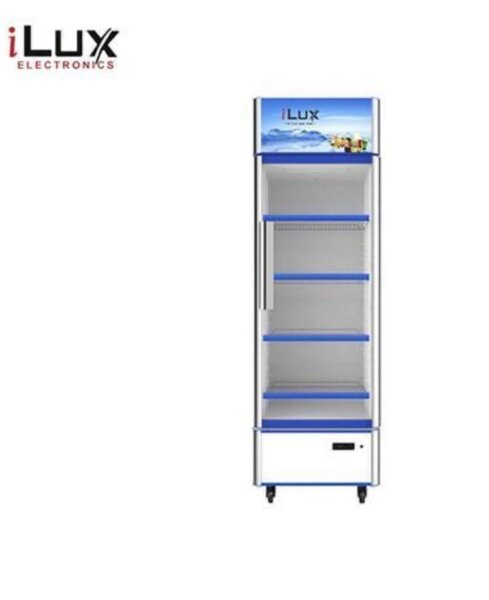 ILUX : Refroidisseur Vertical Vitré ILV233  233L  Bleu/Gri