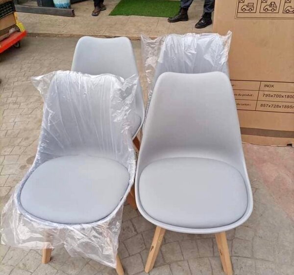 Chaise design en plastique et bois