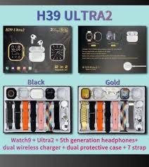 Crown H39 Ultra 2 Smart Watch Gold Edition With 7 Straps -