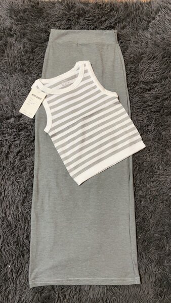 Ensemble jupe débardeur rayé