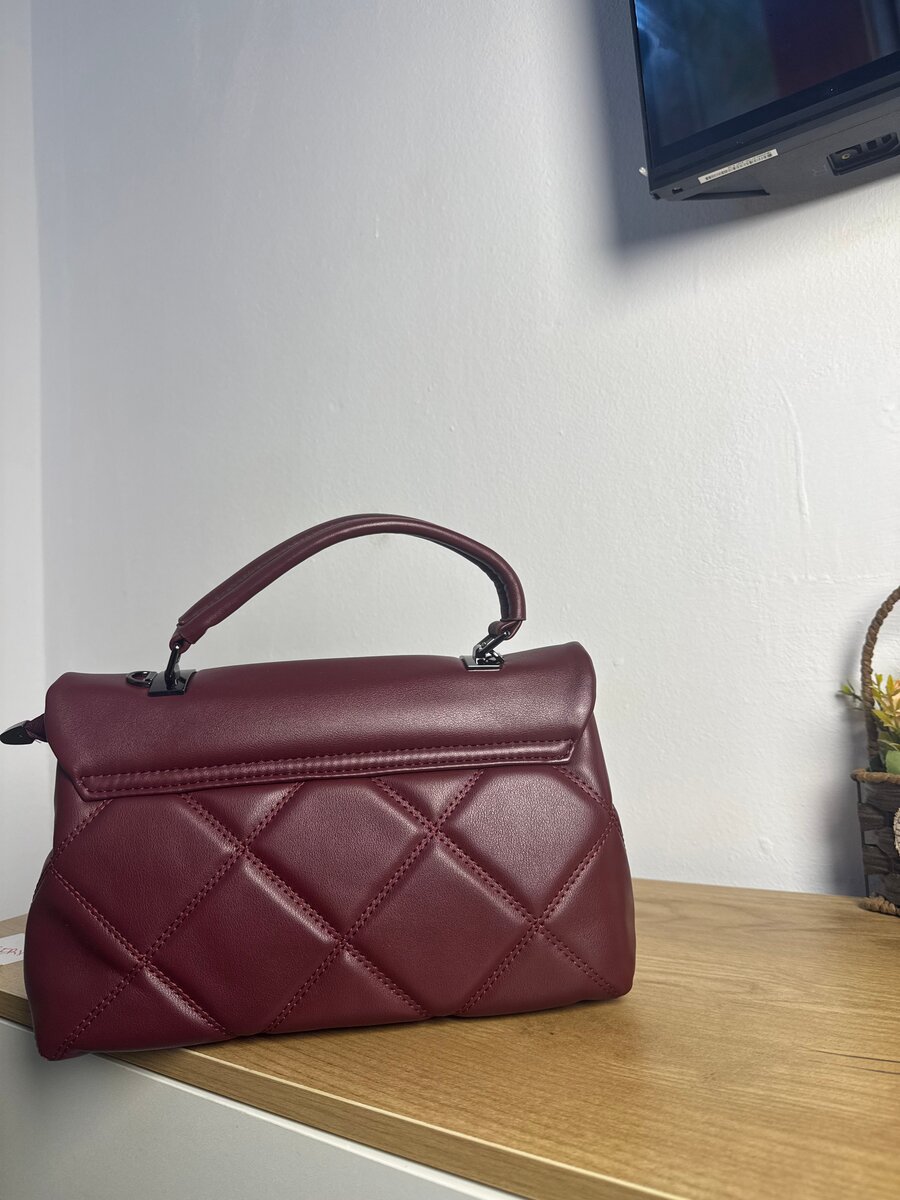 Sac à main cuir bordeaux