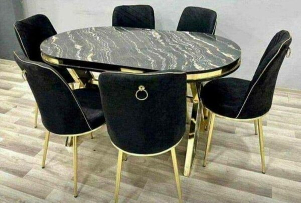 Table à manger luxe avec chaises