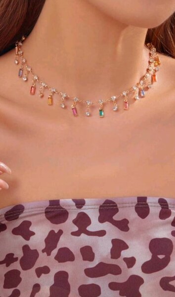 Collier en Cristaux et boucles