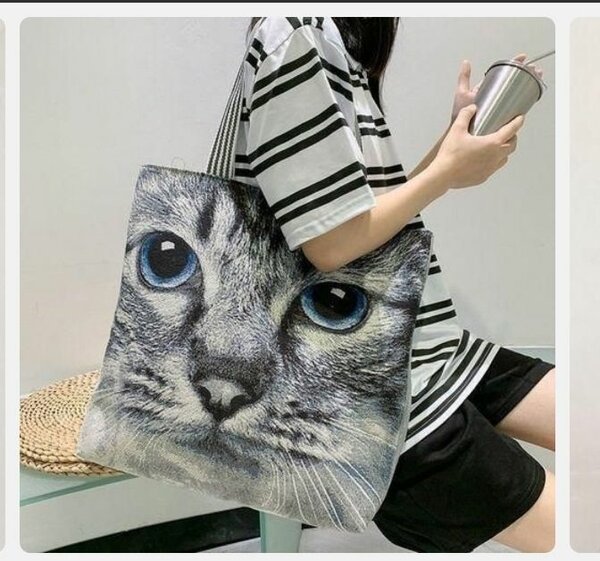 Sac cabas motif chat tendance