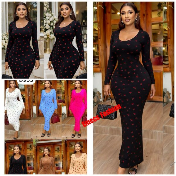 Robe longue noire à manches longues