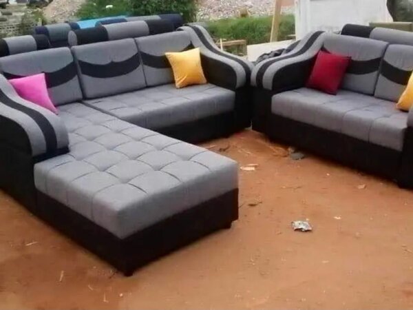 Ensemble canapé moderne gris et noir