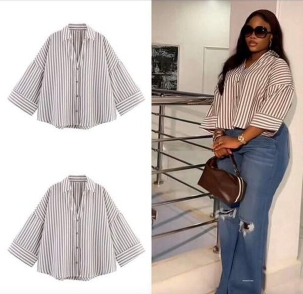 Chemise rayée ample pour femme