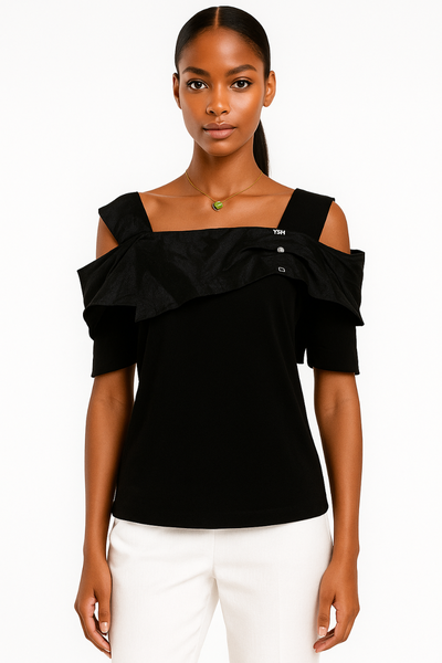Haut noir à épaules dénudées