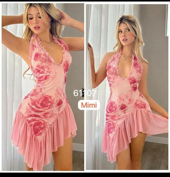 Robe fleurie rose été
