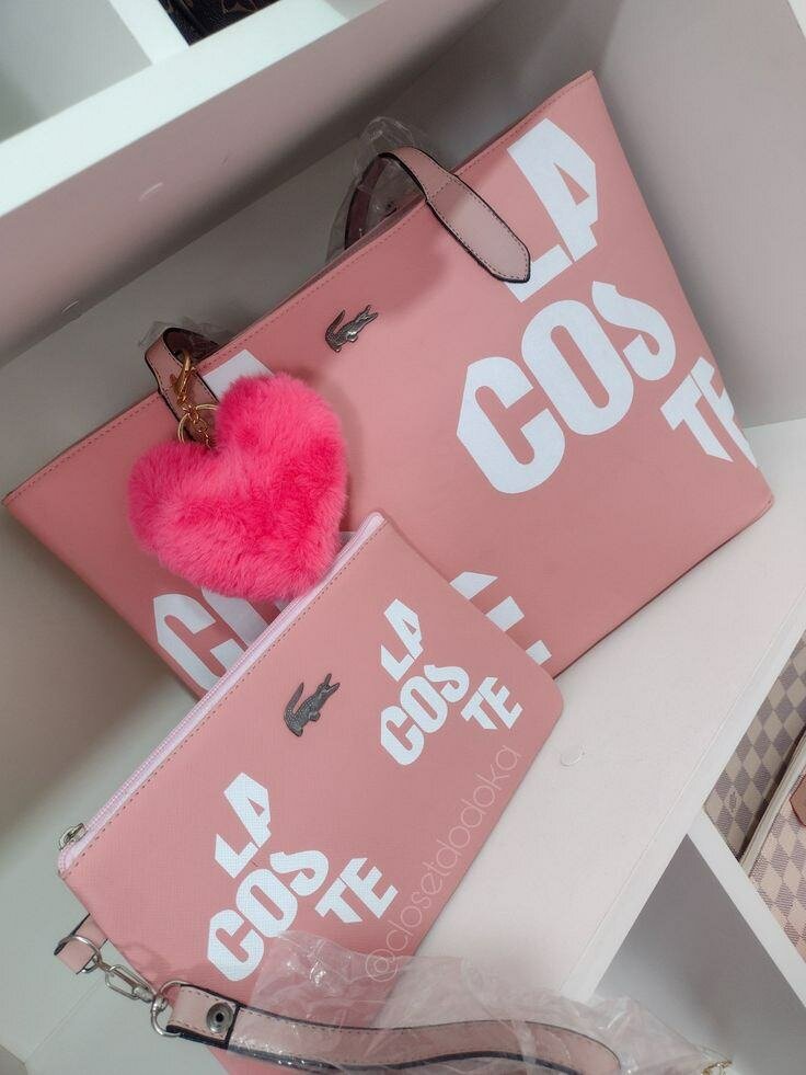 Sac lacoste avec pochette et porte-clés