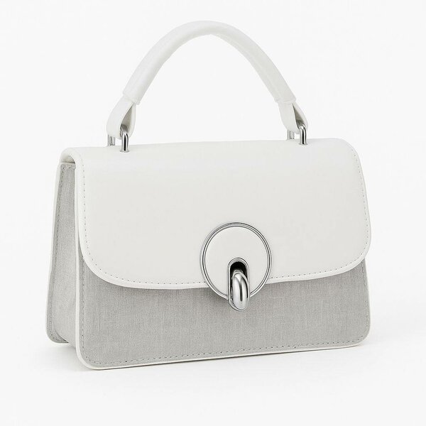 Sac à main élégant blanc-gris
