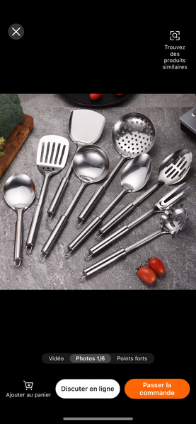 Ensemble de Ustensiles Inox Cuisine