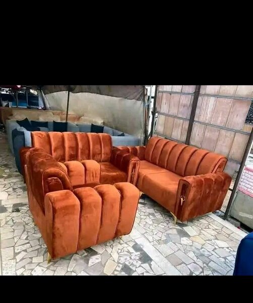 Canapé 3 places en velours marron