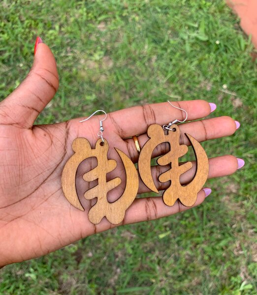 Boucles d'oreilles bois afro
