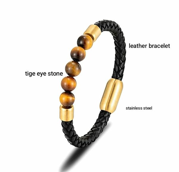 Bracelet en cuir avec perles