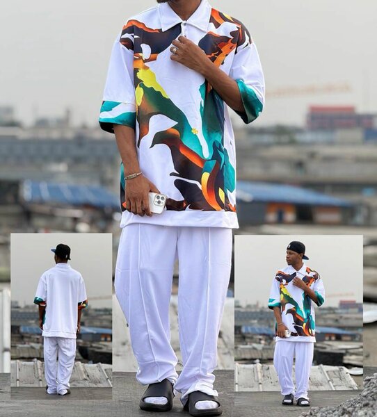 Chemise homme imprimée multicolore