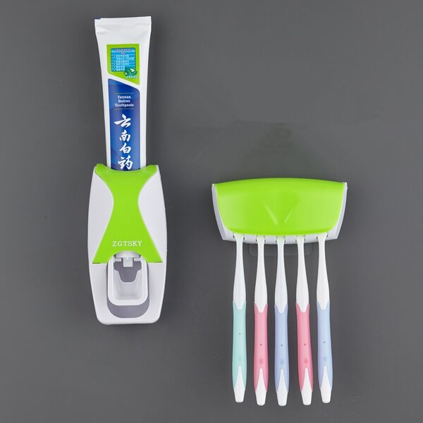 Toothpaste and brush dispenser