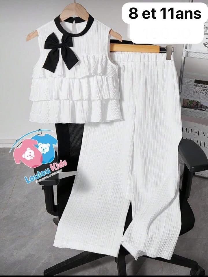 Robe Fille Étagée Rouge