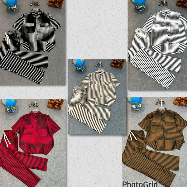 Pyjama en coton rayé confortable