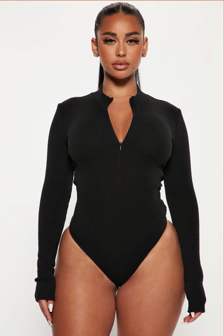 Body noir manches longues