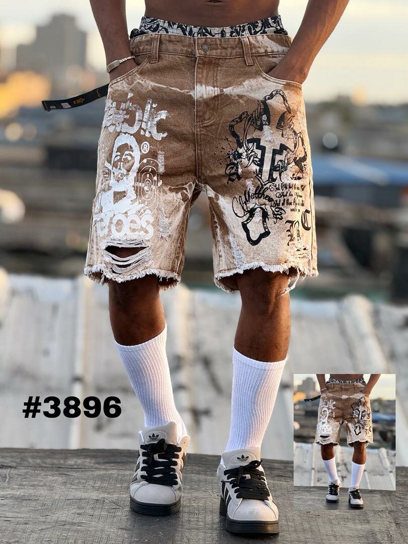 Shorts en jean graphique tendance