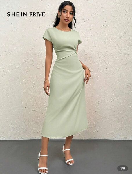 Robe Midi Élégante Vert