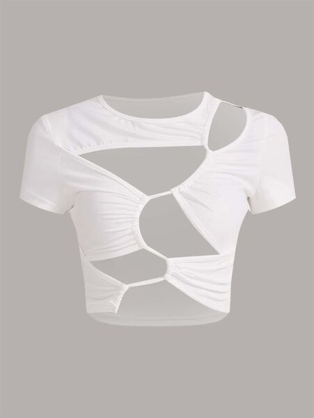 Top blanc découpé tendance