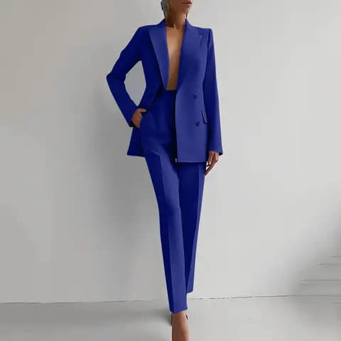 Two-piece suit for women, blue