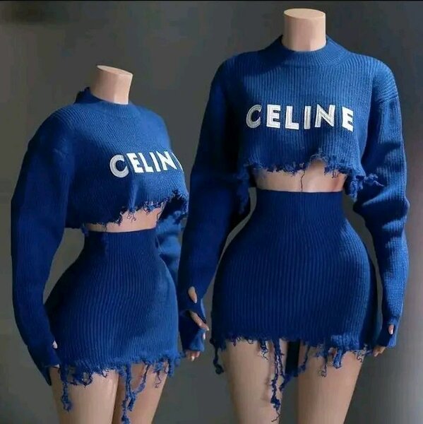 Ensemble tricot CELINE bleu