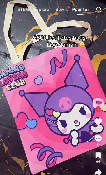 Sac cabas kawaii design